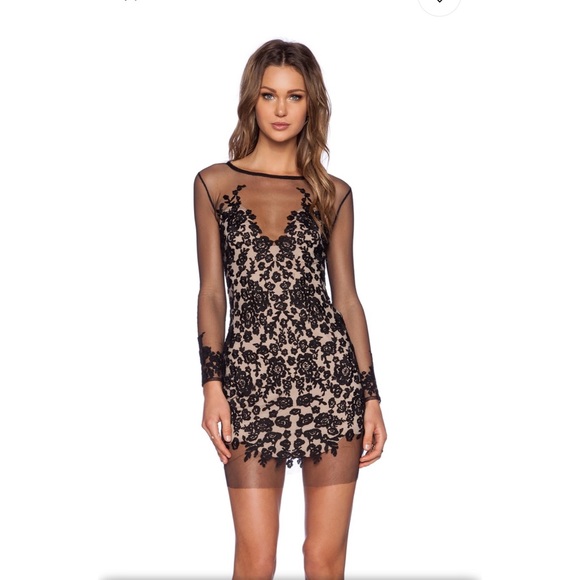 for love and lemons luau mini dress For Love And Lemons Black Luau Embroidered Mesh Mini Dress Medium
